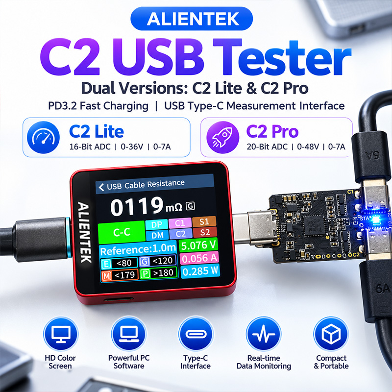 Logic Analyzer Usb - جهاز اختبار الشاشة الملونة ALIENTEK C2،