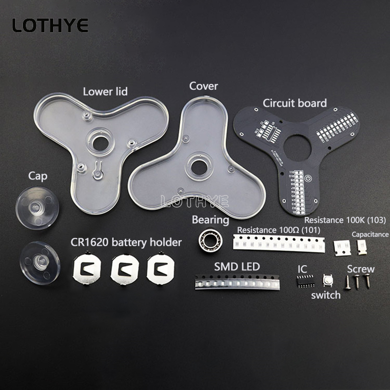 LED تململ سبينر تصنيع المتكلم  - مراجعة Diy Electronics Project Kit وسعره